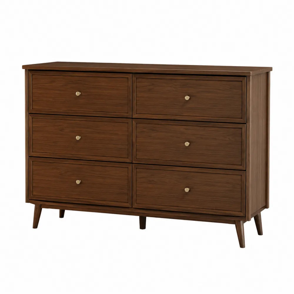 Komoda z 6 szufladami z drewna orzechowego 90x120x40 cm