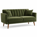 Sofa welurowa zielona z poduszkami