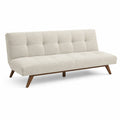 Sofa rozkładana, beżowa tkanina, 180 cm