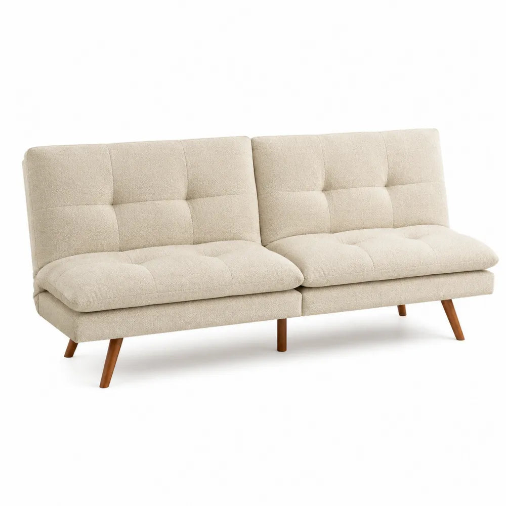 Sofa rozkładana z tkaniny lnianej 192cm