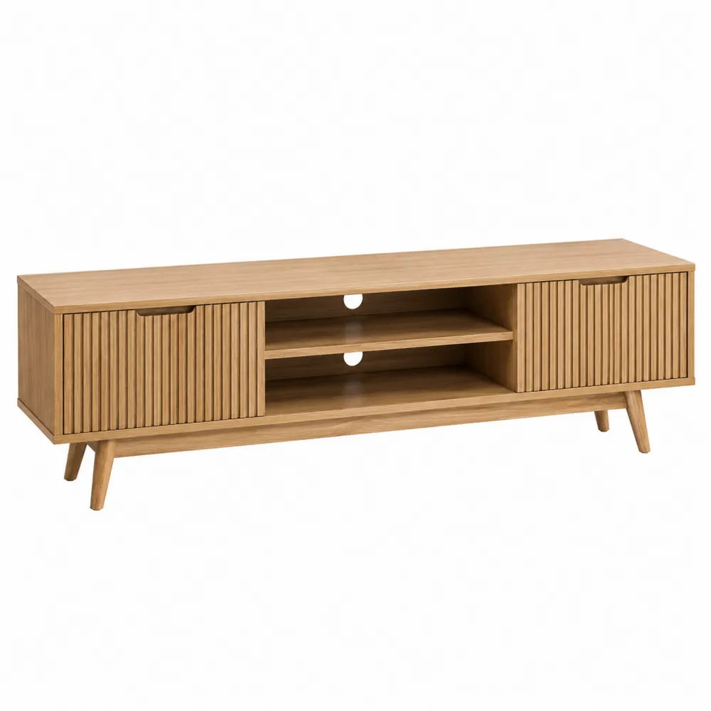 Szafka RTV Drewniana z Drzwiami Żaluzjowymi 120x40x45 cm