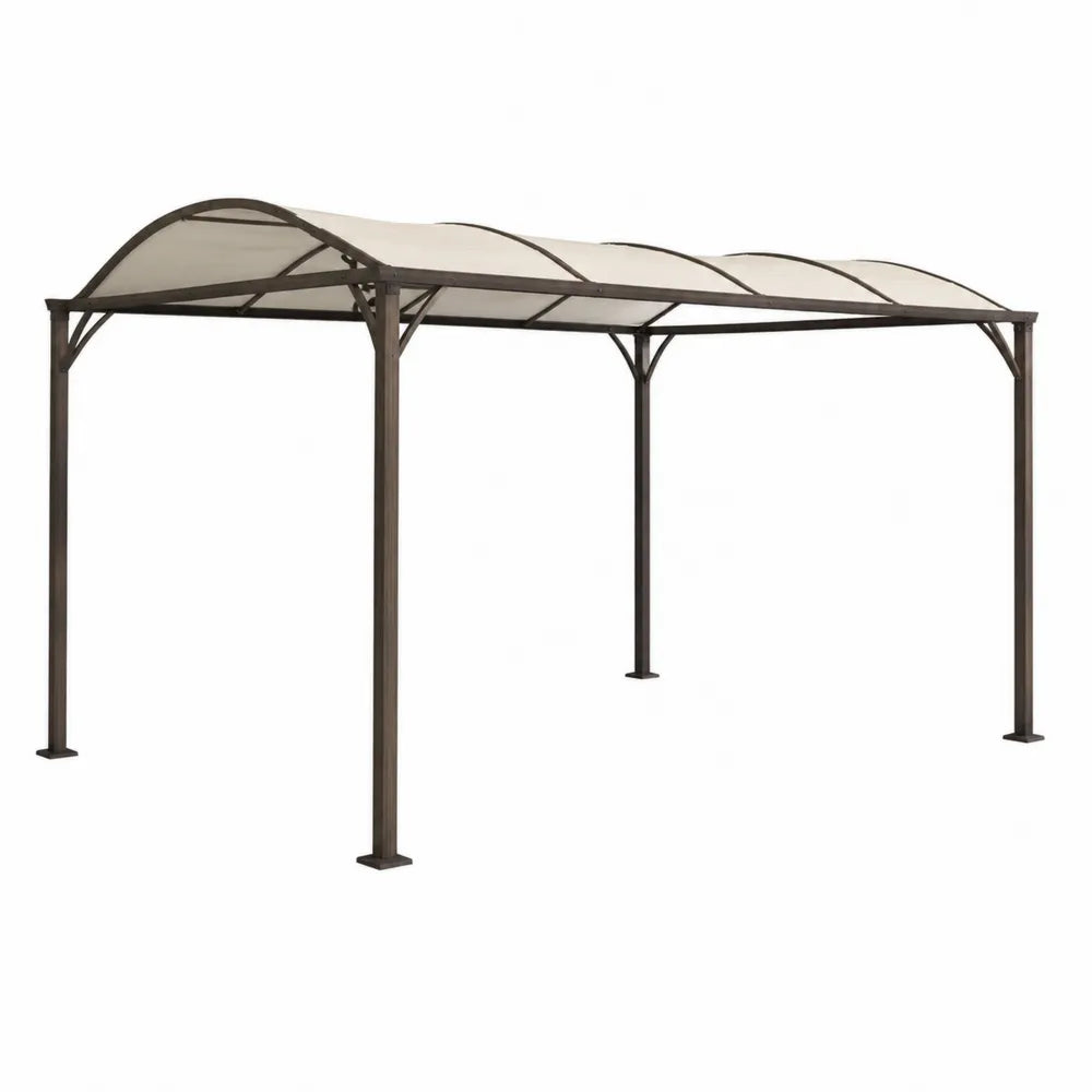 Altana ogrodowa z metalu z białym daszkiem PE 400x300 cm