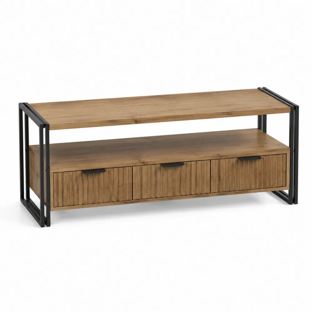 Szafka RTV z bambusa i metalu 120x40x50 cm