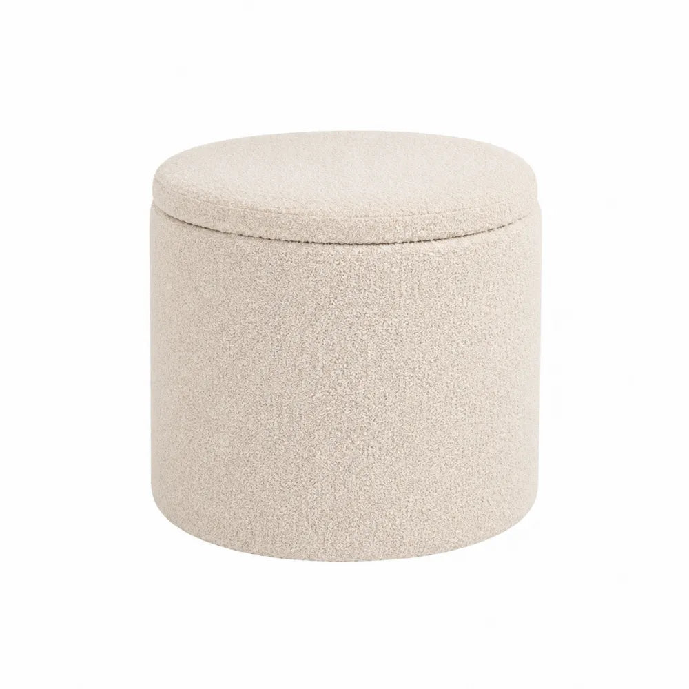 Podnóżek cylindryczny beżowy poliester 40 cm 35 cm