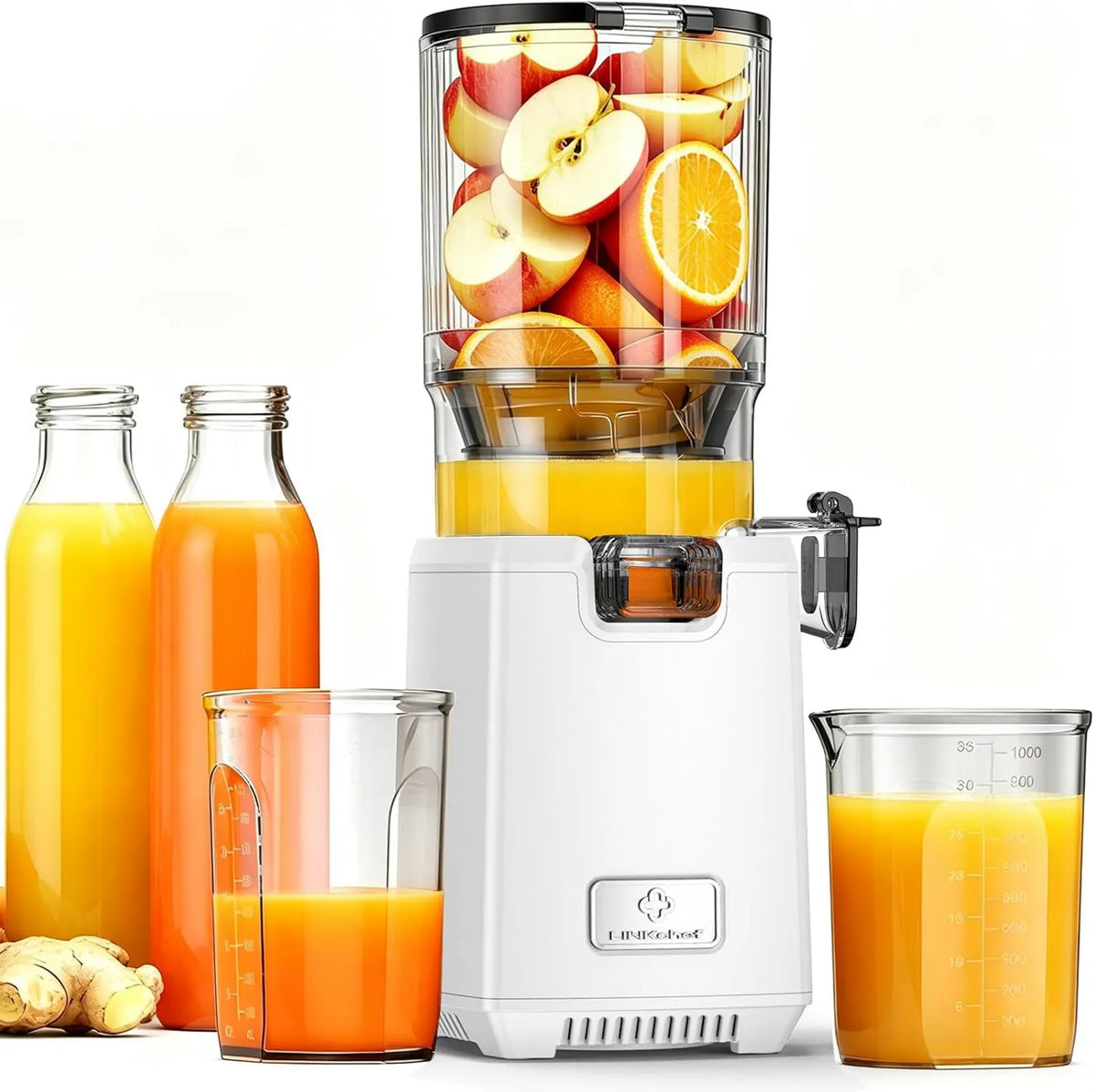 LINKChef, Wyciąg z soku, 13 cm, 1, 8 l, 250 W, Wolny Sokowirówka BPA-, 250 W Sokowirówka Maszyna z dużym tub 13 cm
