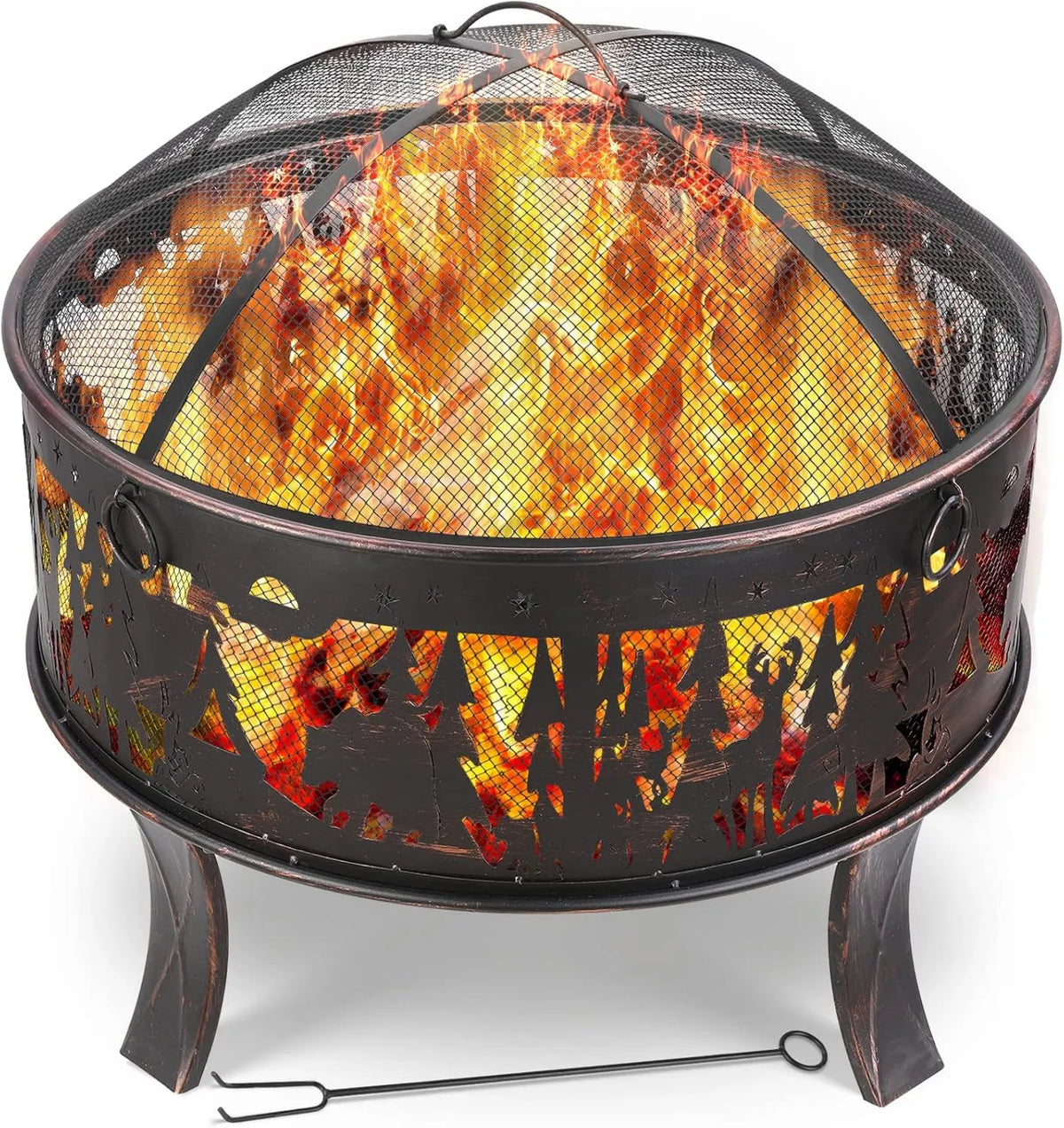 TLSUNNY, Grzejnik elektryczny, 71x65 cm, na zewnątrz, grill, 4 stopy szt., Grill z węglem