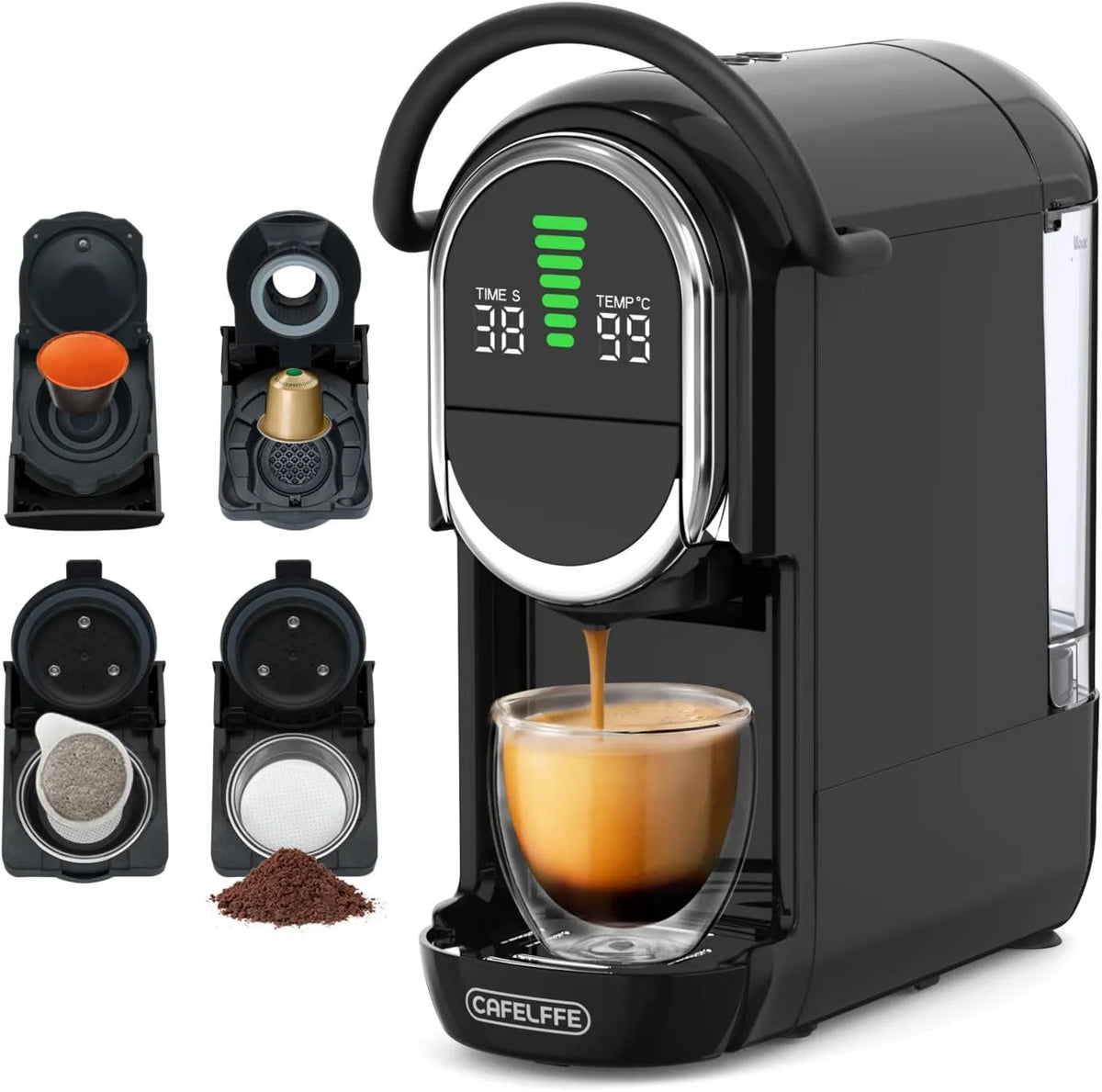 Ekspres do kawy, 1450 W, praca automatyczna, CAFELFFE Automatyczny ekspres do kawy na saszetki