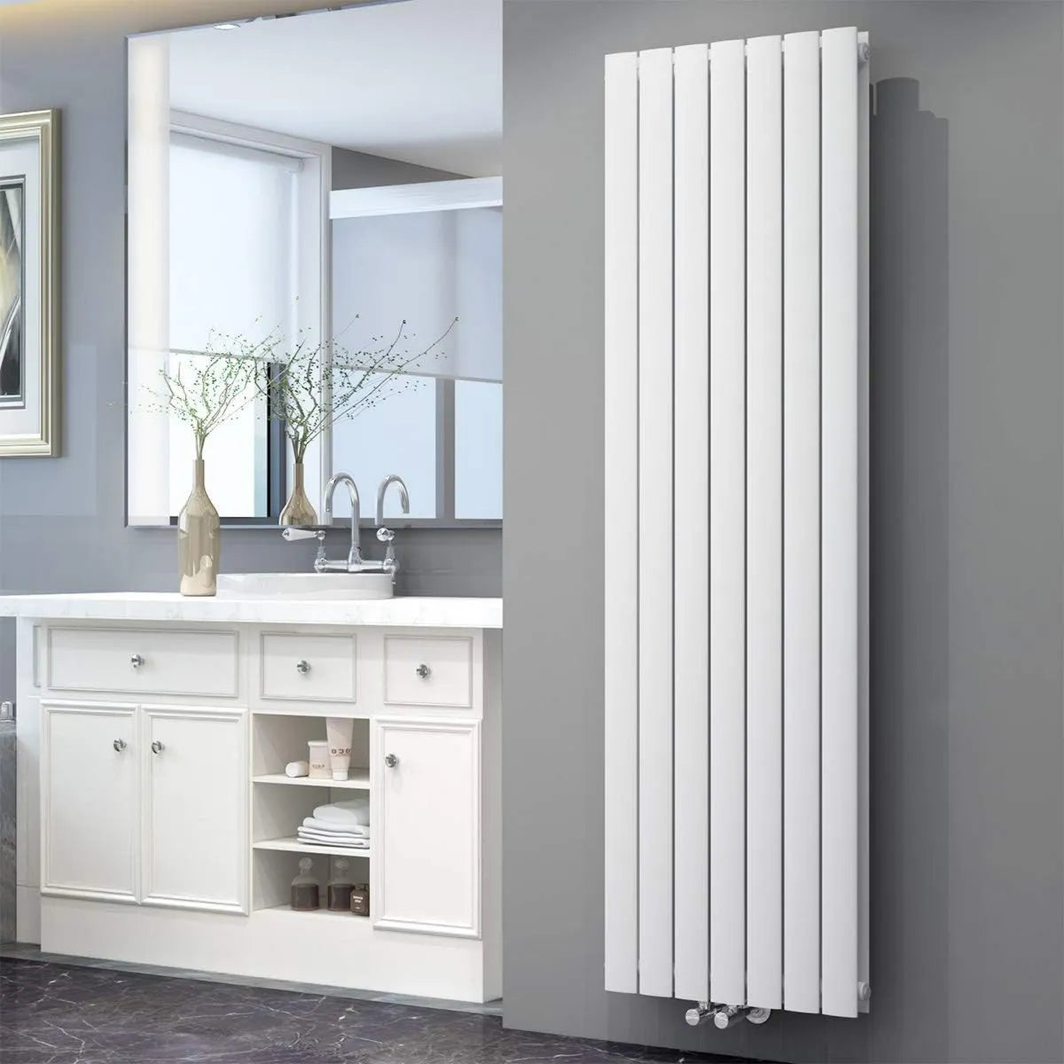 Grzejnik, 539 mm, 1800 x 539 mm, 1618 W, ELEGANT Designerski płaski grzejnik 1800 x 539 mm, grzejnik łazienkowy, pionowy grzejnik panelowy