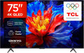 TCL telewizor, Google 75P8K 4xHDMI Smart TV, 190 cm, 3840 × 2160, 144 Hz, 4 HDMI, TV, 4K UHD, QLED, Wi-Fi, Dolby Vision