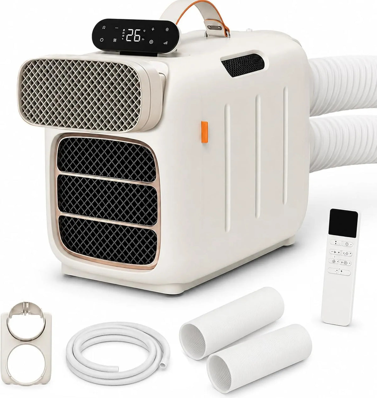 HCAUYNN klimatyzator przenośny, Klimatyzator, 1400 W, 420 W, 45 dB, 12H Klimatyzator, przenośny, czasomierz, tłumik, kemping, moc nominalna 420 W Chłodzenie + Ogrzewanie, 4 Mody