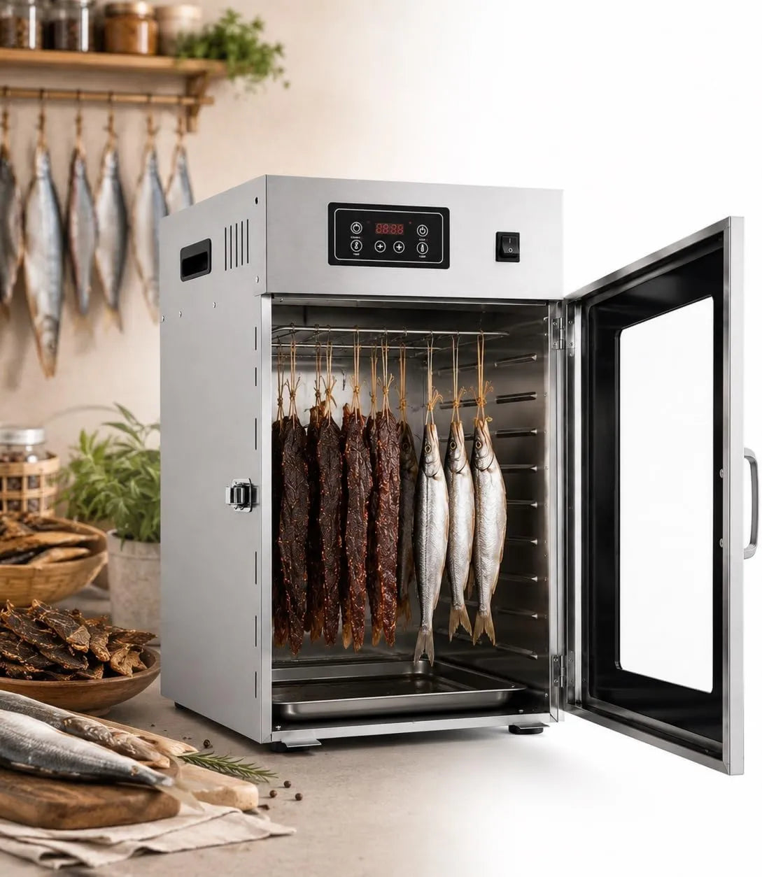 VZXATYOP suszarka do żywności, Szafa, suszarka, 800 W, Szafa Salation Meat 800 w