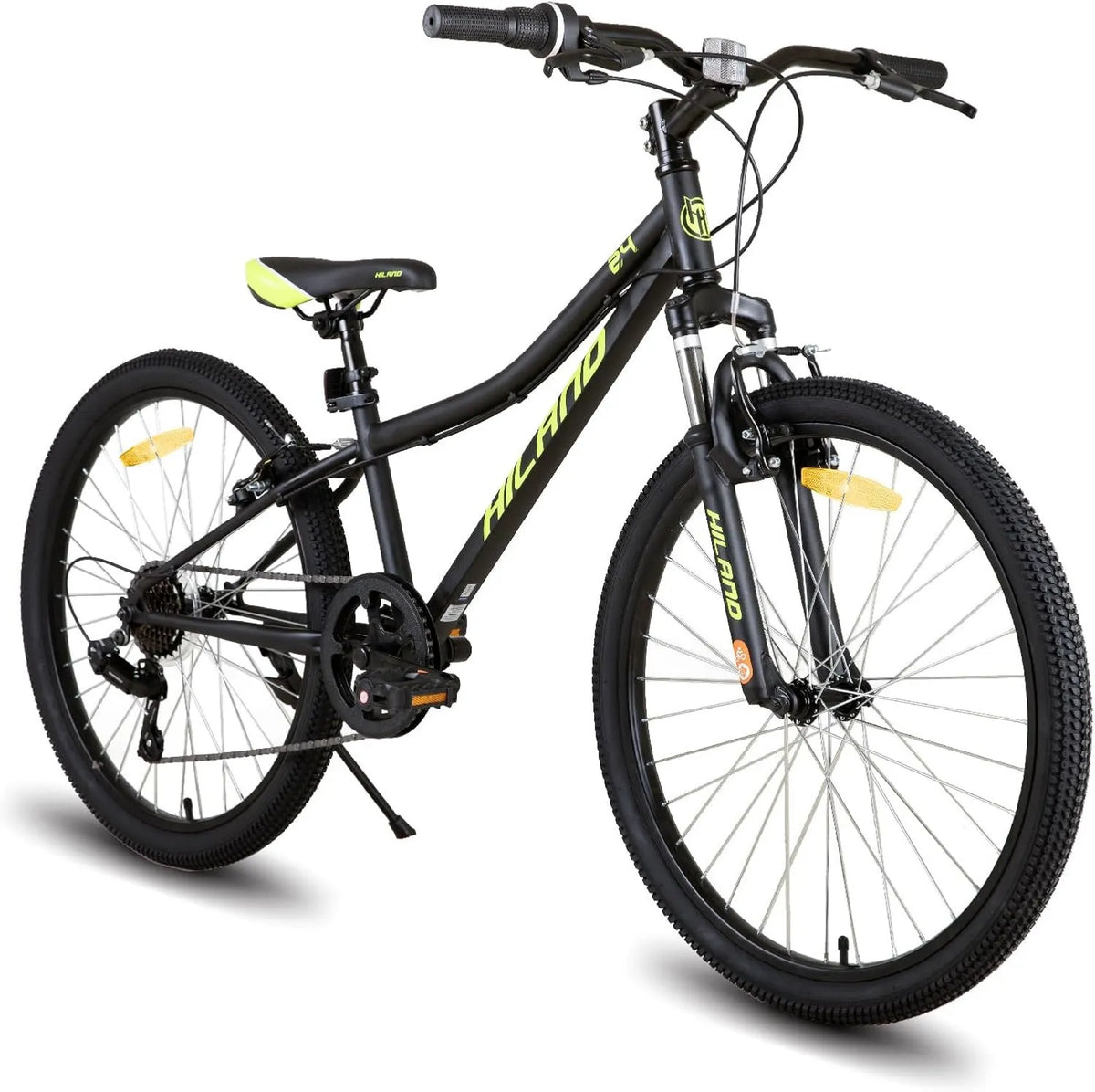 Rower dziecięcy, 165 cm, Hiland Climber rower dziecięcy, 7-biegowy hamulec V-Brake, rower górski, młodzieżowy MTB z widelcem amortyzowanym