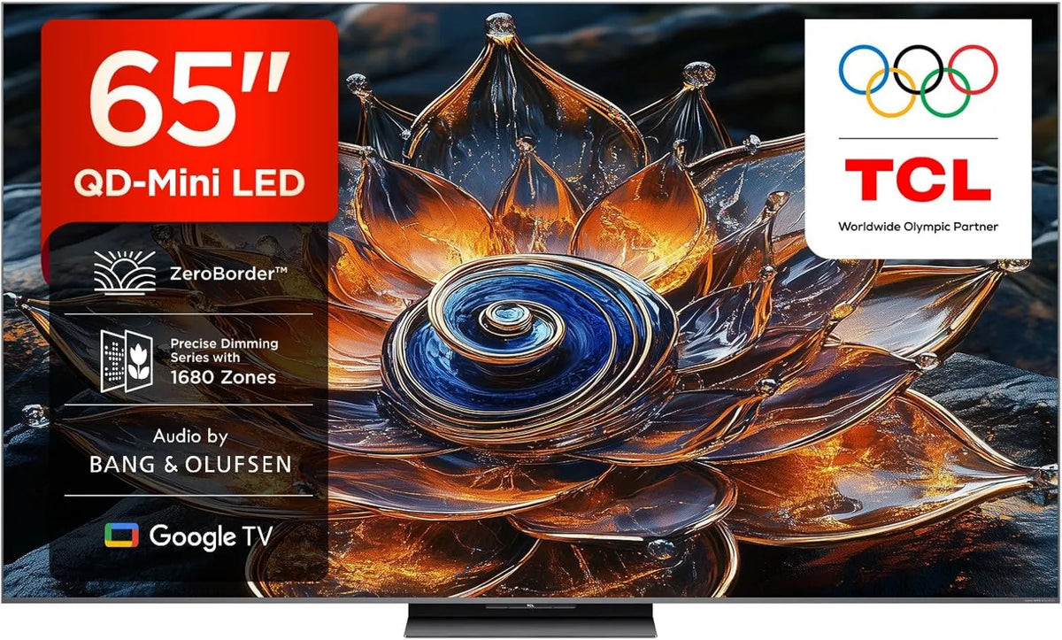 TCL telewizor, Google 65Q8C Smart TV, 144 Hz, TV, 4K UHD, HDR, Dolby Vision IQ & Atmos, 144 Hz Motion Clarity Pro, ZeroBorderTM, CrystGlow WHVA Panel