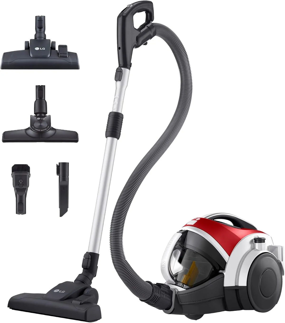 LG odkurzacz tradycyjny, VK8506NHAG Odkurzacz, 650 W, czerwony, ssający aparat elektryczny, Aspirapolvere senza Sacchetto Rosso 650 W
