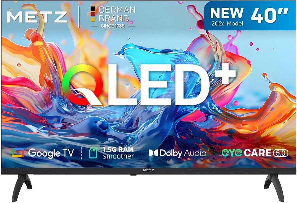 Metz telewizor, Google 1.5GB 40MQH7000Y Smart TV, 40 cali, TV, QLED, HDR, dźwięk Dolby, Bluetooth, Full HD, 1 Tuner do opieki EyeCare DVB- T / T2, S2 CI +, 100 cm, 1.5GB RAM DVB-T/T2