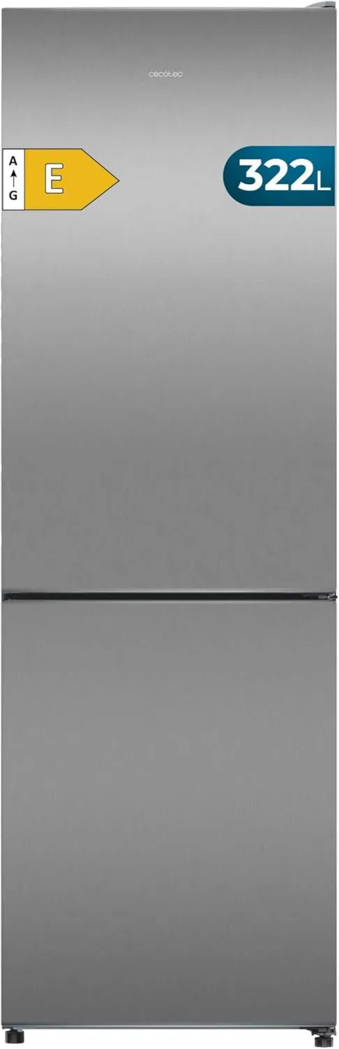 Cecotec lodówka, Bolero CoolMarket Combi, 322 l, bez mróz, stal nierdzewna, wysokość 185 i 60 cm Szerokość, niska konsumpcja, Multi System