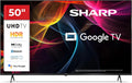 Sharp, Google 50HL4265E Smart TV, 50 cali, 4 HDMI, TV, 4K UHD, potrójny tuner DVB- T2, S2, dźwięk Dolby, Wi-Fi, bez frameless, Bluetooth, 1 z eARC DVB-T2