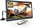DVB-T2 telewizor Smart TV, 3000 mAh, Full HD, 1080p, DESOBRY Przenośny telewizor kempingowy 15,6 cala z akumulatorem 3000 mAh, wejście HDMI/USB/AV