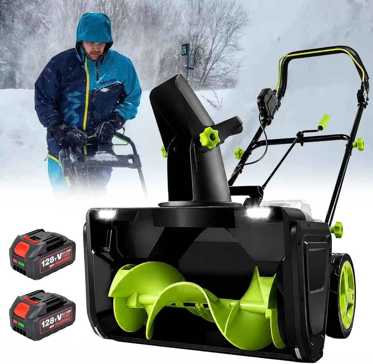 SHUMIAO, Orientalny, zamiatacz podłogi, 50 cm, 3500 W, 40 V, bezprzewodowy, do Garage Alley & Terrace