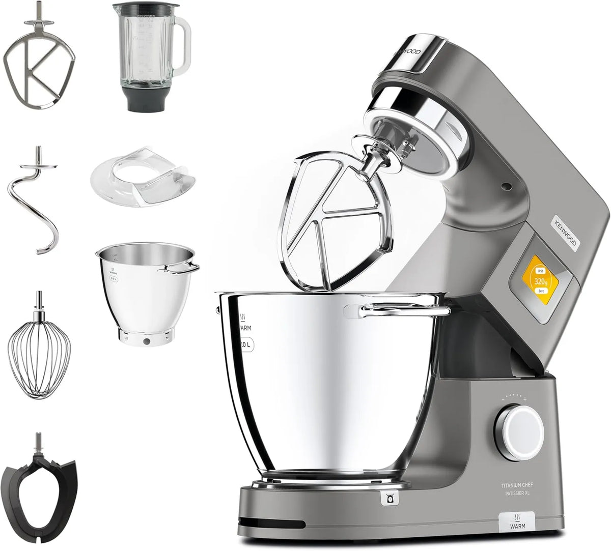 Kenwood robot kuchenny, KWL90.034SI Równowaga, Robot, 1400 W, Tytan Chief Patissier XL