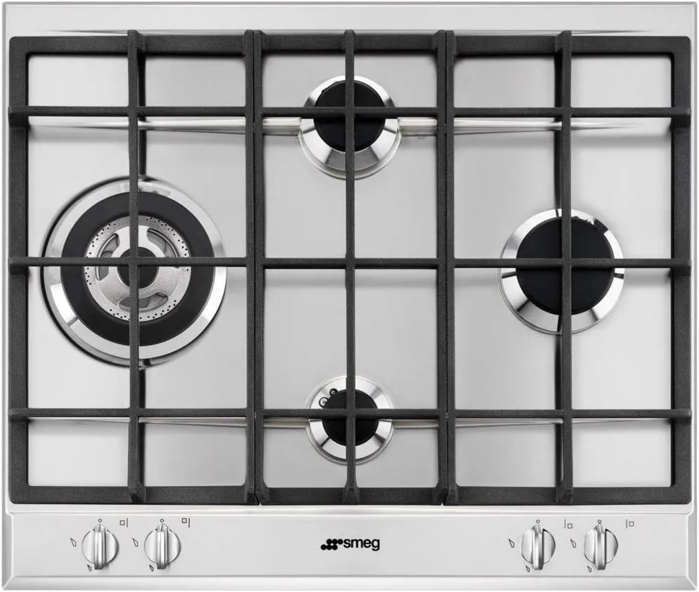 Smeg P261XGH płyta gazowa, 1100 W, 1700 W, 2600 W, kolor stali nierdzewnej/czarny