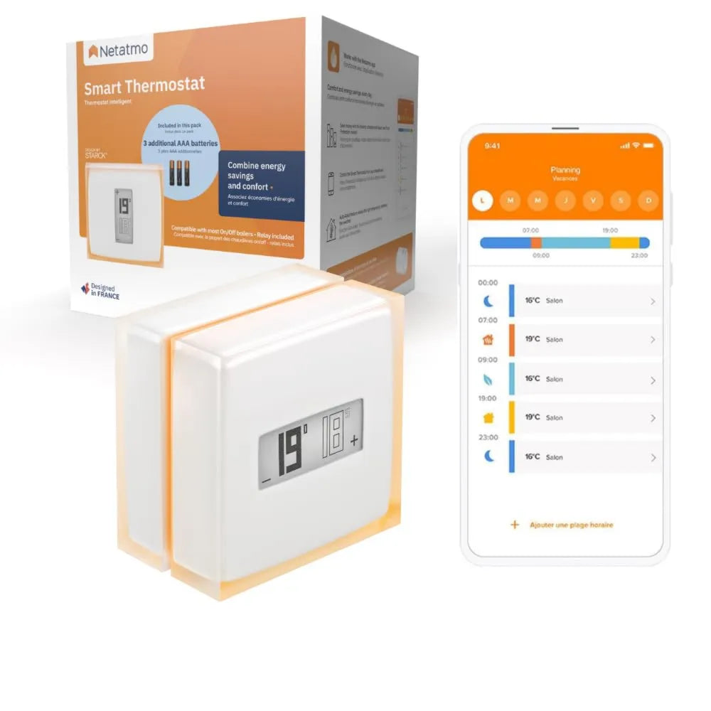 Netatmo, NTH01-AMZ Smart Thermostat, Wi-Fi, aplikacja, Thermostat Połączony i Inteligentny Oszczędność energii, WiFi- Redukcja Faktur i