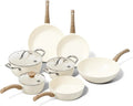 Cook and Pan, Bateria, bateria z patelni i patelni, powłoka nienakładająca się, 7 sztuk, aluminium, kuchnia 7 części - Indukcja
