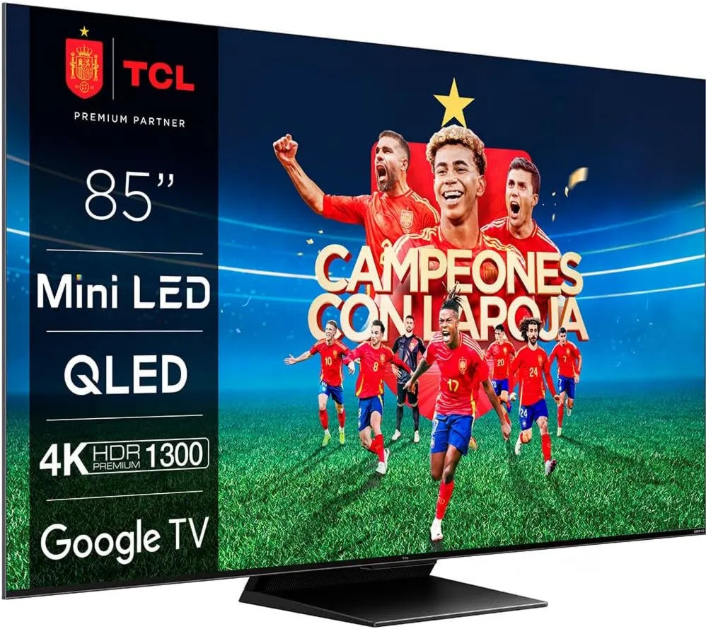TCL telewizor, Google 85C805 Smart TV, 215 cm, TV, 4K UHD, QLED, TV QLED Mini LED 85C805 215 cm 4K UHD Google TV Szczotkowane aluminium