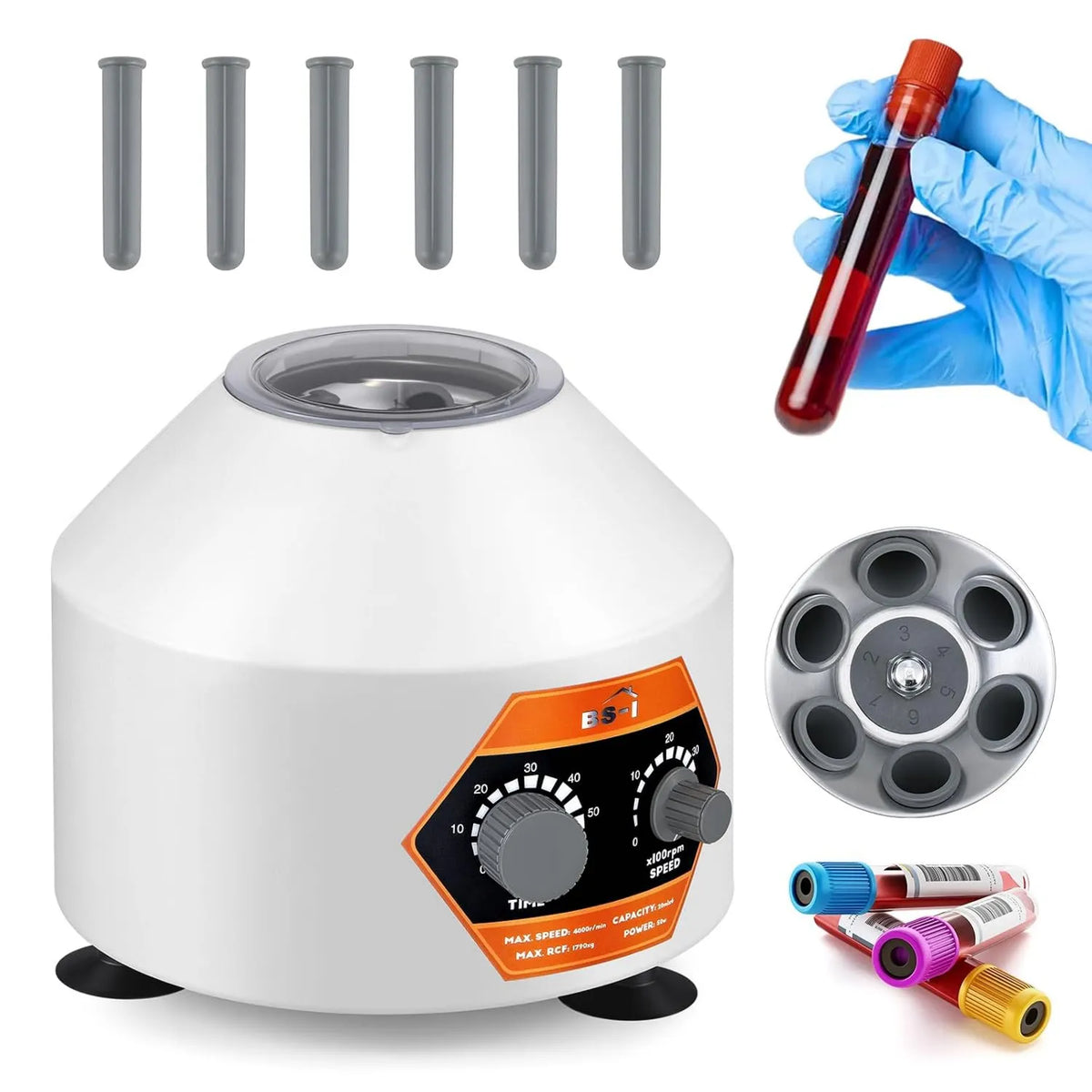 Bonvoisin sokowirówka, 4000 obr./min 60min Original, Niskie wibracje, Laboratory Wirówki 6X20 ml, 1790xg Centribrigal Force