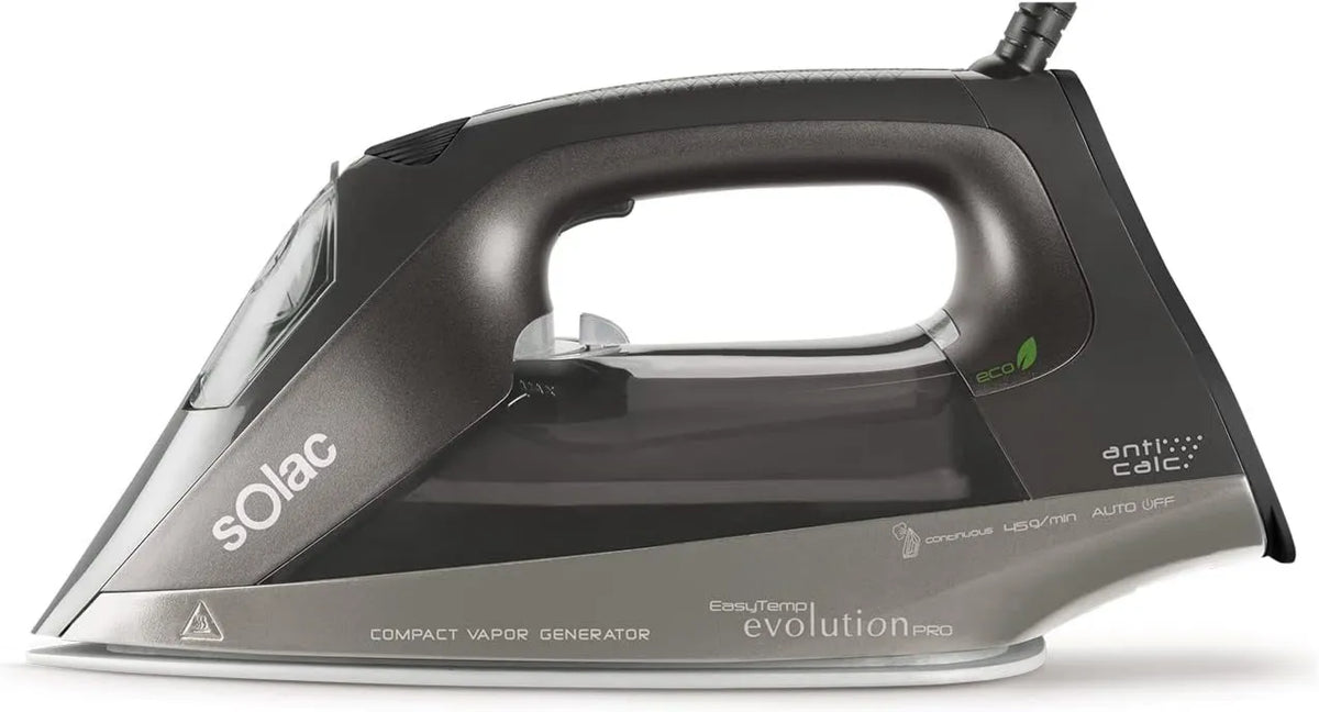Solac żelazko parowe, 45 g / min Multifunction, for ECO + TURBO + AUTO, Easy Temp EVO Pro 2400 W parowa, Compact prasowanie, Para ciągła, Autokontrola 45 g/min