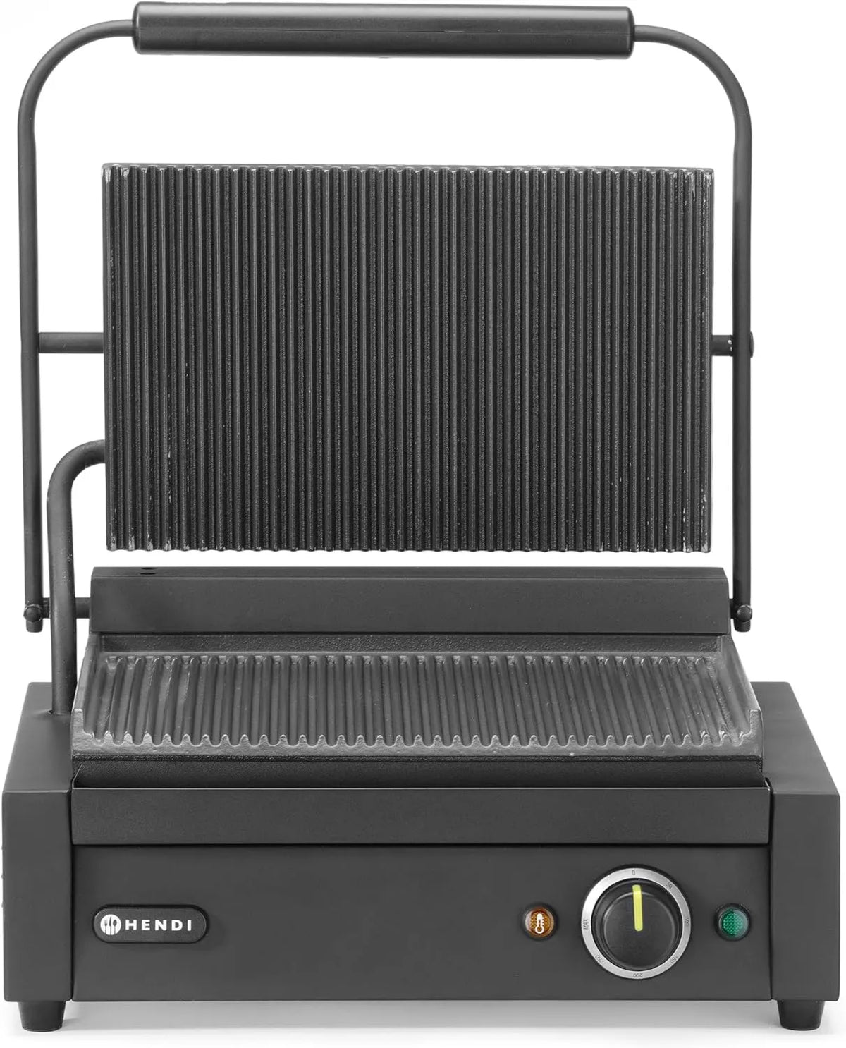 Grill elektryczny, 230 V, 2200 W, 235 mm, 340 x 235 mm, funkcja grilla, HENDI Grill kontaktowy, wersja rowkowana, regulacja temperatury do 300°C