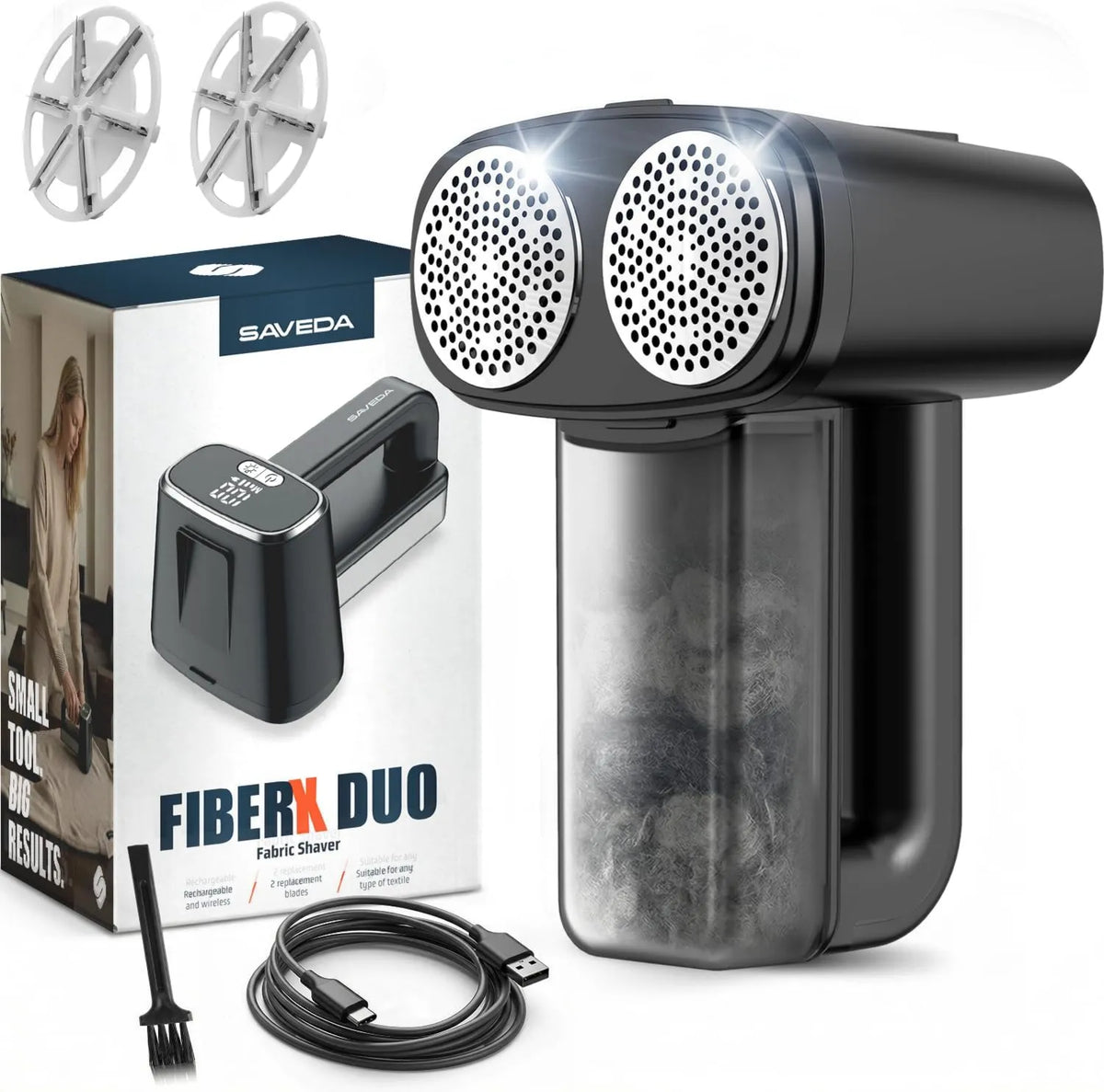SAVEDA, Golenie, 3 prędkości, USB, do Odzież, FiberX Duo Elektryczne Balon Golenie