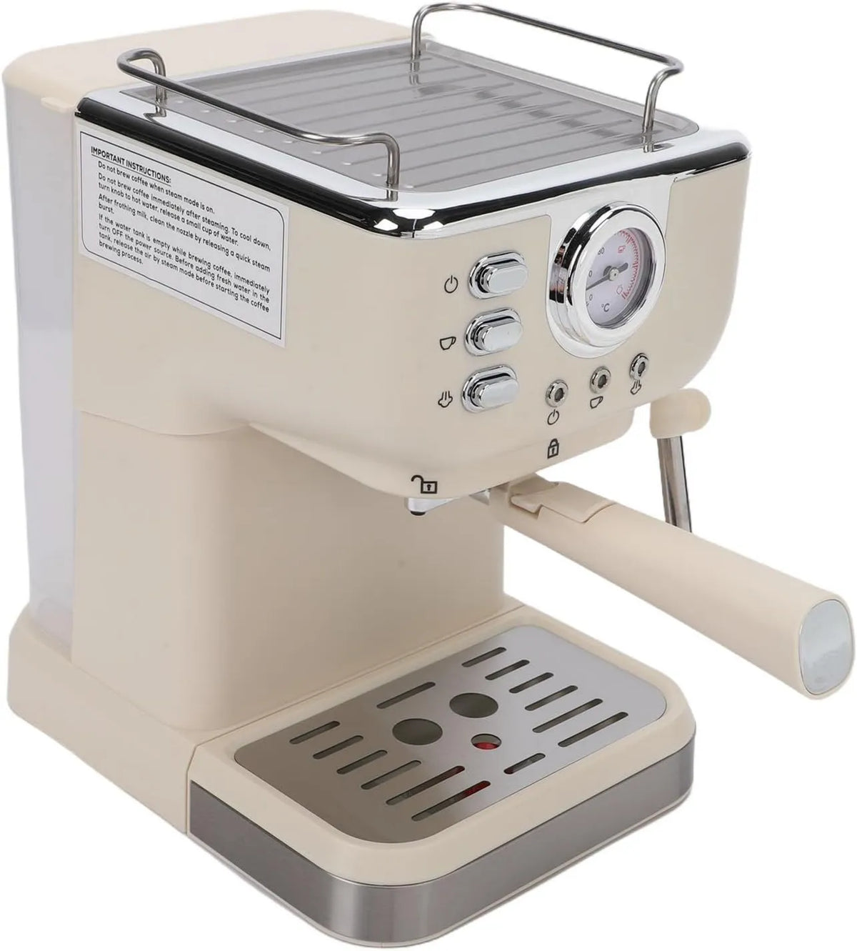 Elprico automatyczny ekspres do kawy, Ekspres do kawy, 1.5 l, duży zbiornik, para, profesjonalny, stal nierdzewna, Cappuccino 20 z Banduette Vapour