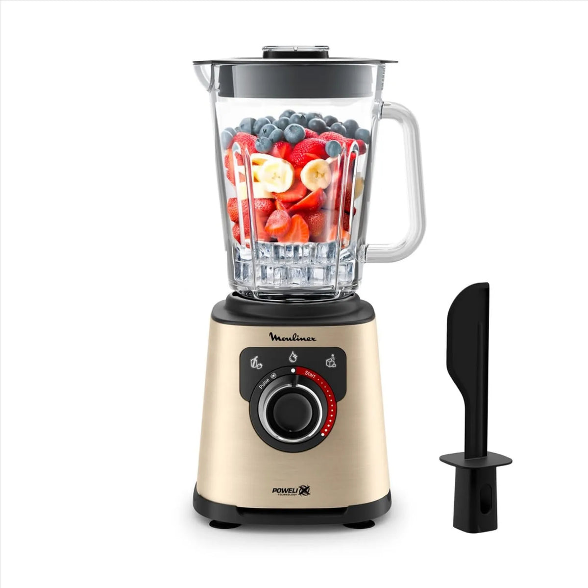 Moulinex blender kielichowy, Blender, 2 l, 1200 W, czarny, smoothie wysokiej prędkości