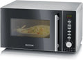 Severin, MW 7773 Kuchenka mikrofalowa, 20 l, 350 W, licznik czasu, grill, stal nierdzewna, czarny, licznik 95 min, czarny / Inox