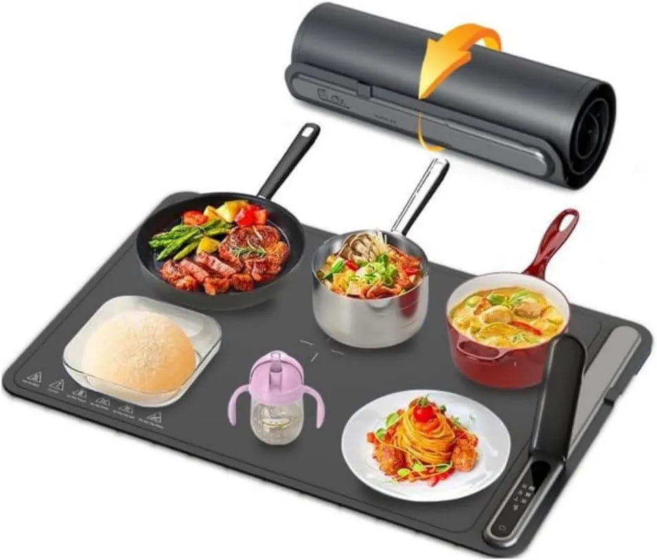 CELOX płyta grzewcza, Produkt 500 W, Plata 2.0, Rolable & przenośny, 6 Pozycje od 60 do 120°C, 60x40 cm + Bag, Elastyczny silikon - Możliwość użycia
