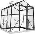 Outsunny, 3,68 m², 204 cm, 192 x 192 x 204 cm, Szklarnia aluminiowa, Szklarnia na pomidory z oknem, drzwiami przesuwnymi, do hodowli roślin