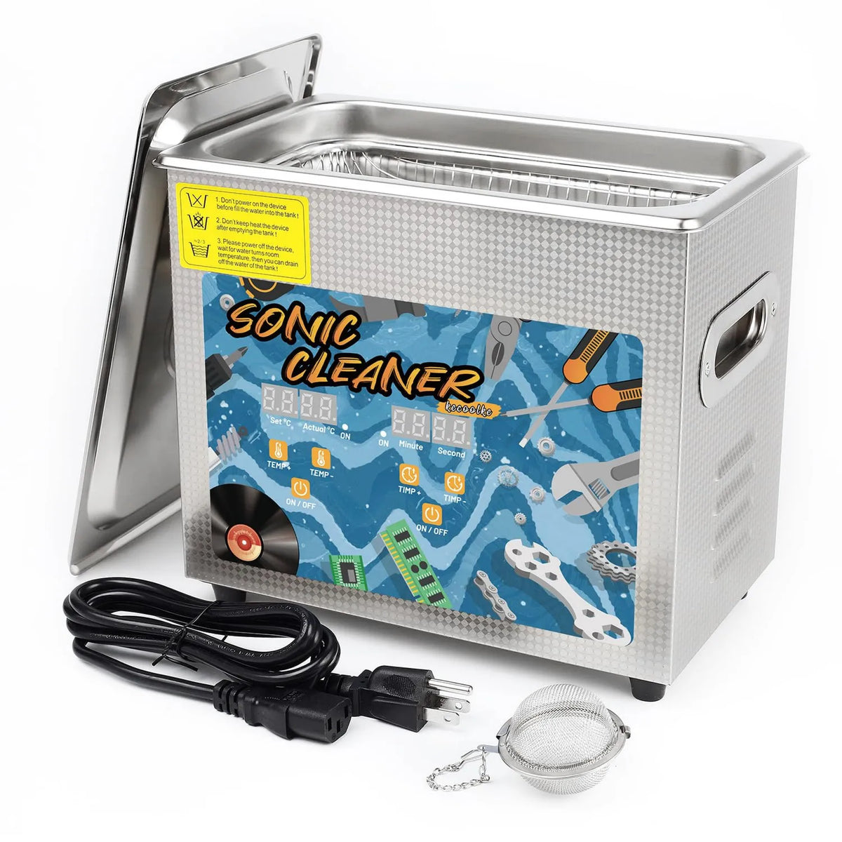 KECOOLKE, Grzejnik elektryczny, 3 l, 120 W, 150 W, KECOLKE, przemysłowe, stal nierdzewna, ultradźwiękowy profesjonalny 3 l