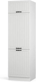 Vicco, Lodówka, 60 cm, biała, szafka na lodówkę Fame Line, do łączenia z innymi modułami serii Fame Line