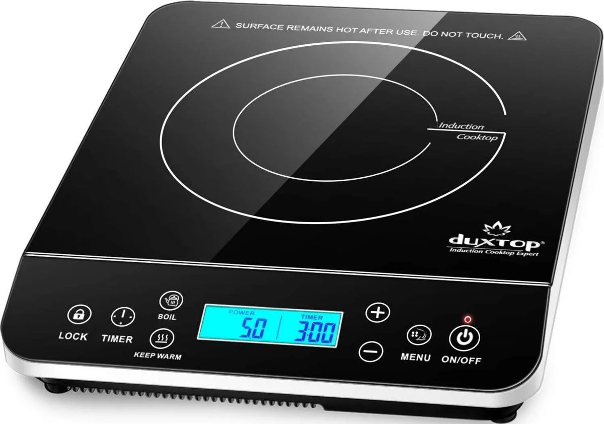 duxtop płyta grzewcza, Płyta indukcyjna 9600LS, 2100 W, dotyk, blokada, zegar, przenośny, wyświetlacz LCD, 10 godzin i