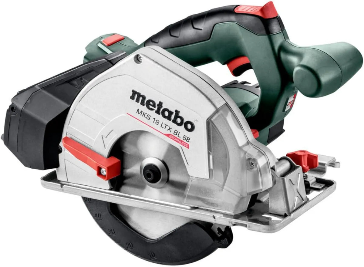 Metabo MKS 18 BL 58 akumulator do elektronarzędzi, 2,8 kg, 58 mm, LTX ręczna pilarka tarczowa, w zestawie metaBOX 340, napięcie akumulatora 18 V