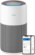 PHILIPS oczyszczacz powietrza, AC2210 / 10, 400 m3 / h, 13 dB, płyta IPS, biały, filtr HEPA NanoProtect + węgiel aktywny, do 104 m², aplikacja Air + AC2210/10