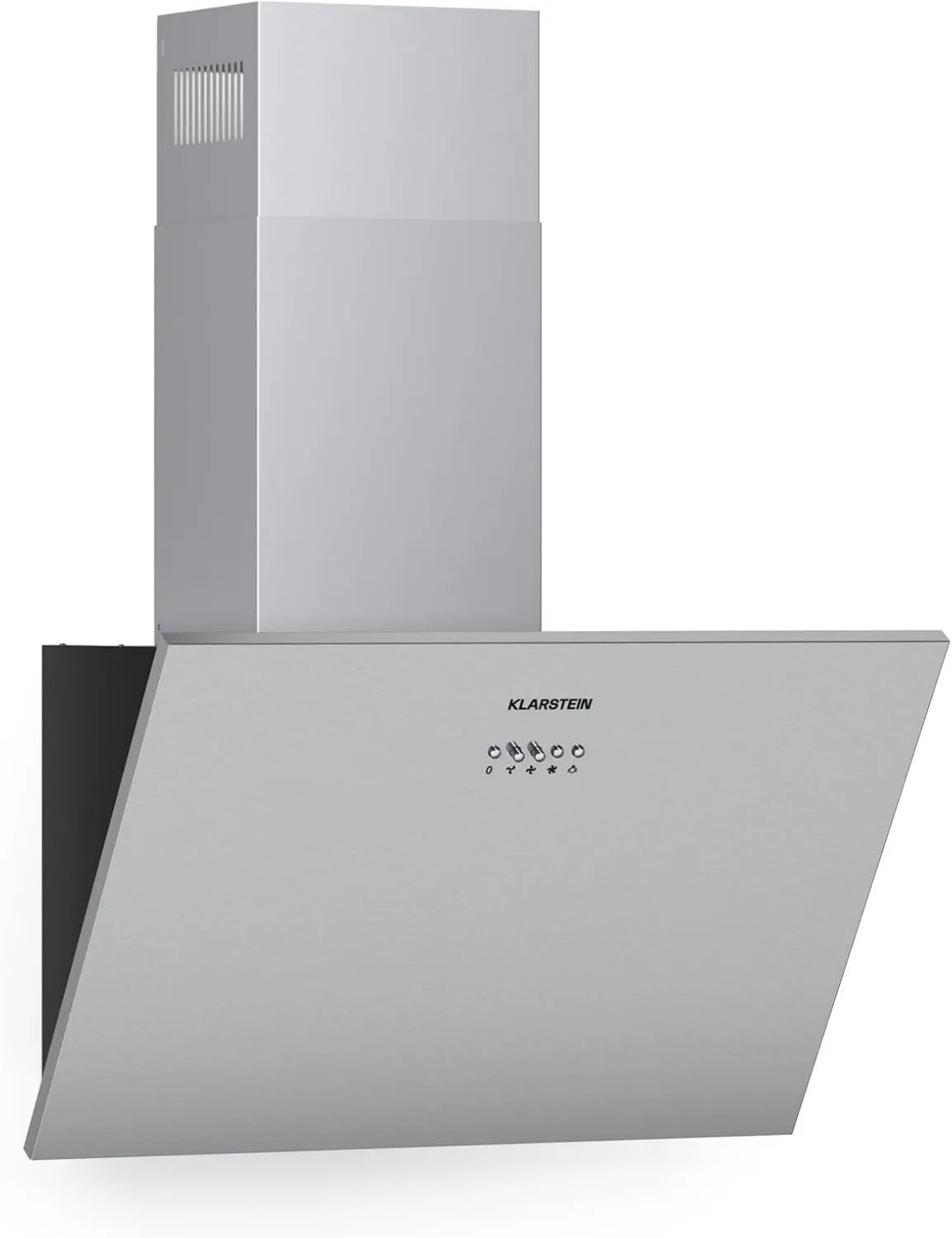 KLARSTEIN okap kuchenny, 60 cm, 600m3 / h, klasa energetyczna A, przechył, ewakuacja i recykling, 3 prędkości, dotyk, srebro m3/h