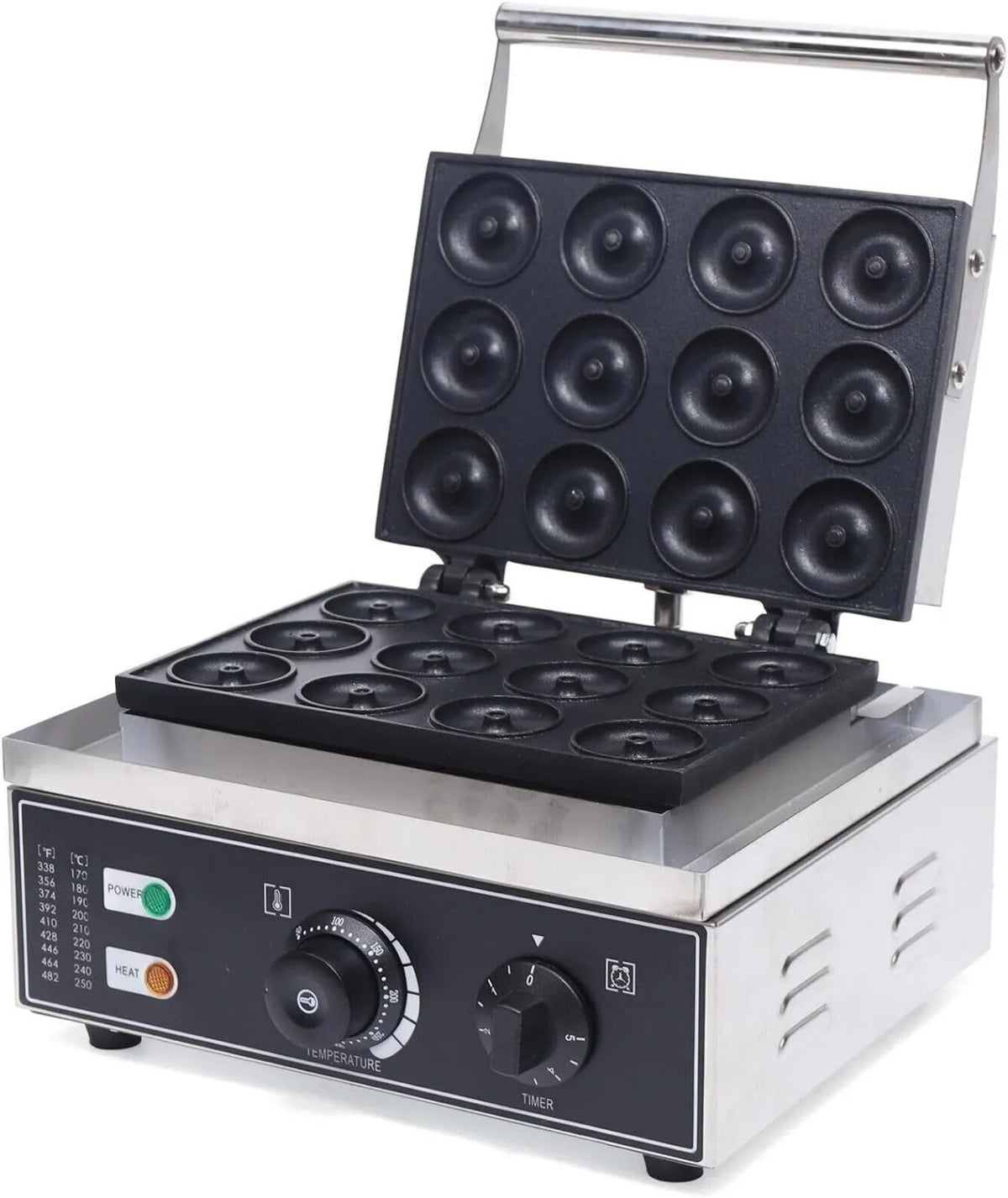 HPDTZ, Elektryczny grzejnik V 1550, 1550 W, 50 do 300°C, 220 V, dekoracja pomieszczeń dziennych, powłoka antykleista, 2 strefy temperaturowe, stal nierdzewna