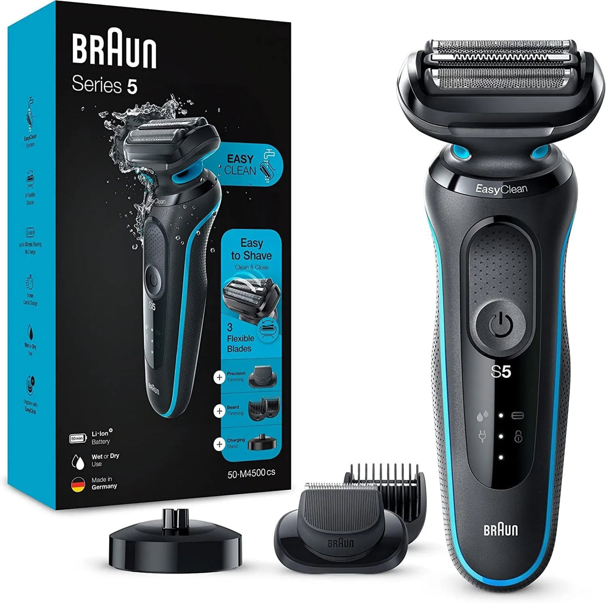 Braun, Seria 5 M4500cs Akcesoria do urządzeń, grill, Elektryczne siatki golarki męskiej dla mężczyzn, Kosiarka do barów, M4 00cs