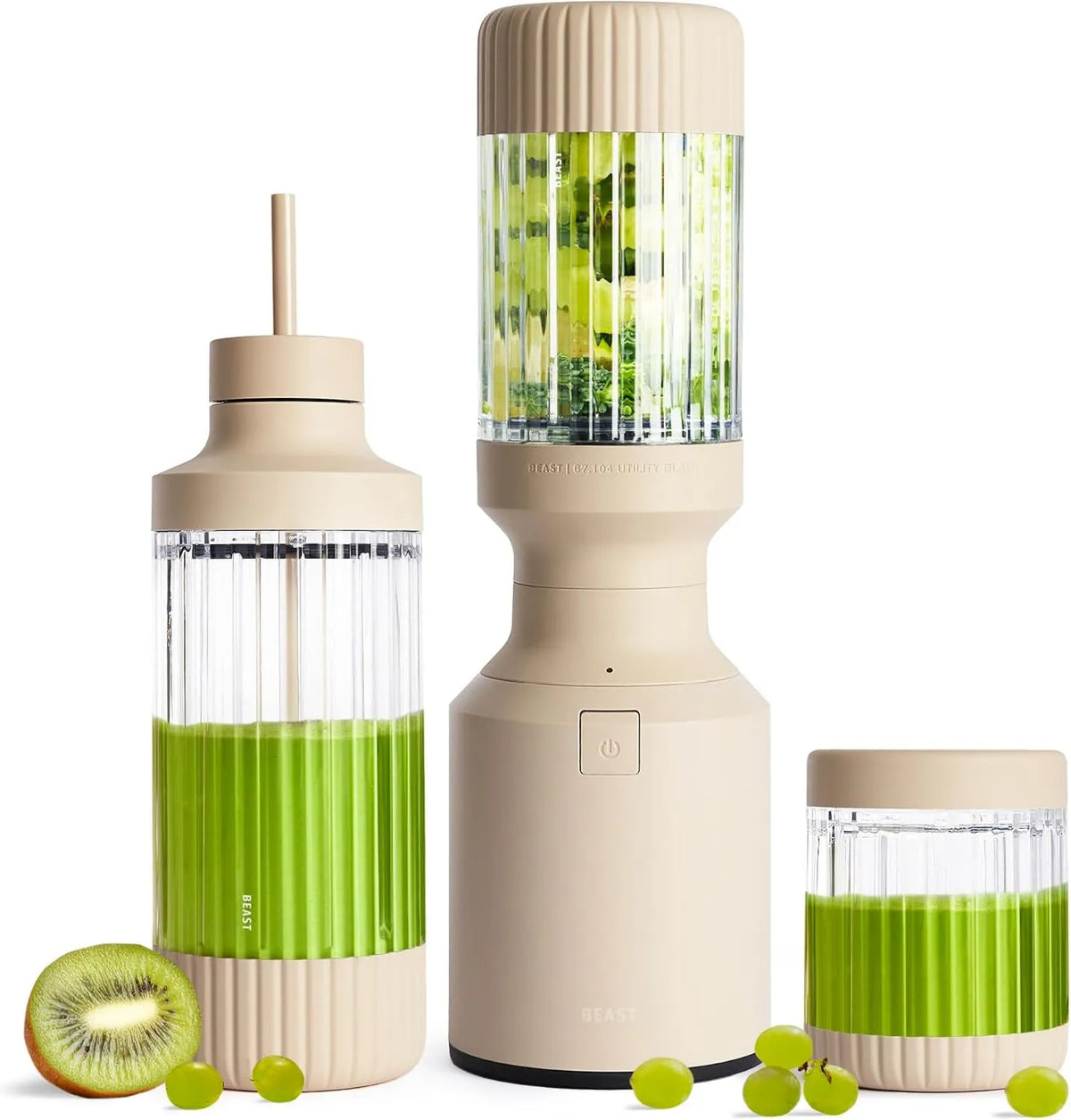 BEAST blender kielichowy, Mikser, 3 butelki, 850 W, przenośny, stal nierdzewna, 785 ml, pokrywy i łopatki ze stali nierdzewnej