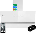 KKT KOLBE okap kuchenny, EASY9005WM Okap próżniowy, 90 cm, oświetlenie LED, instalacja ścienna, WiFi, aplikacja, biały, 782 cbm, bez głowy, ewakuacja i