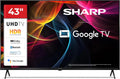 Sharp telewizor, Google 43HL4365E 2.1x4 Smart TV, 43 cali, 60 Hz, TV, 4K UHD, HDR, dźwięk Dolby, HDMI, USB, Bluetooth, czarny, Dolby Atmos 2x10 W, HDR10, USBx2