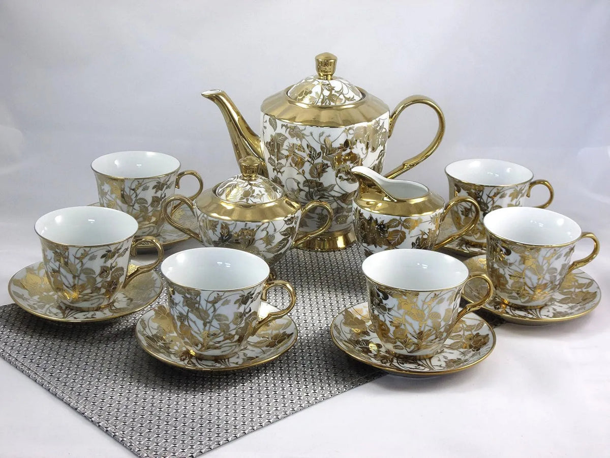 ELIH Porzellan, ELIH 300 dekoracji złota, 17 sztuk herbaty lub kawy, 884 Goldserie