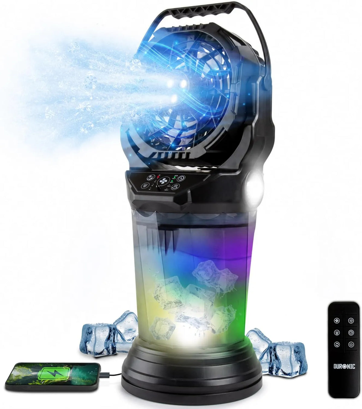 Duronic, wentylator FM6, 2 l, przenośne, plener, duży zbiornik, kemping
